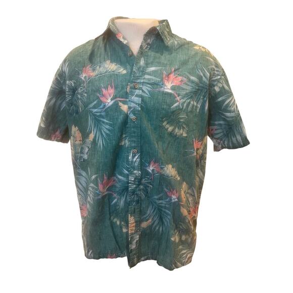 COOKE STREET HONOLULU VINTAGE  HAWAIIAN SHIRT SHORT SLEEVE MENS SIZE LARGE - Picture 1 of 6